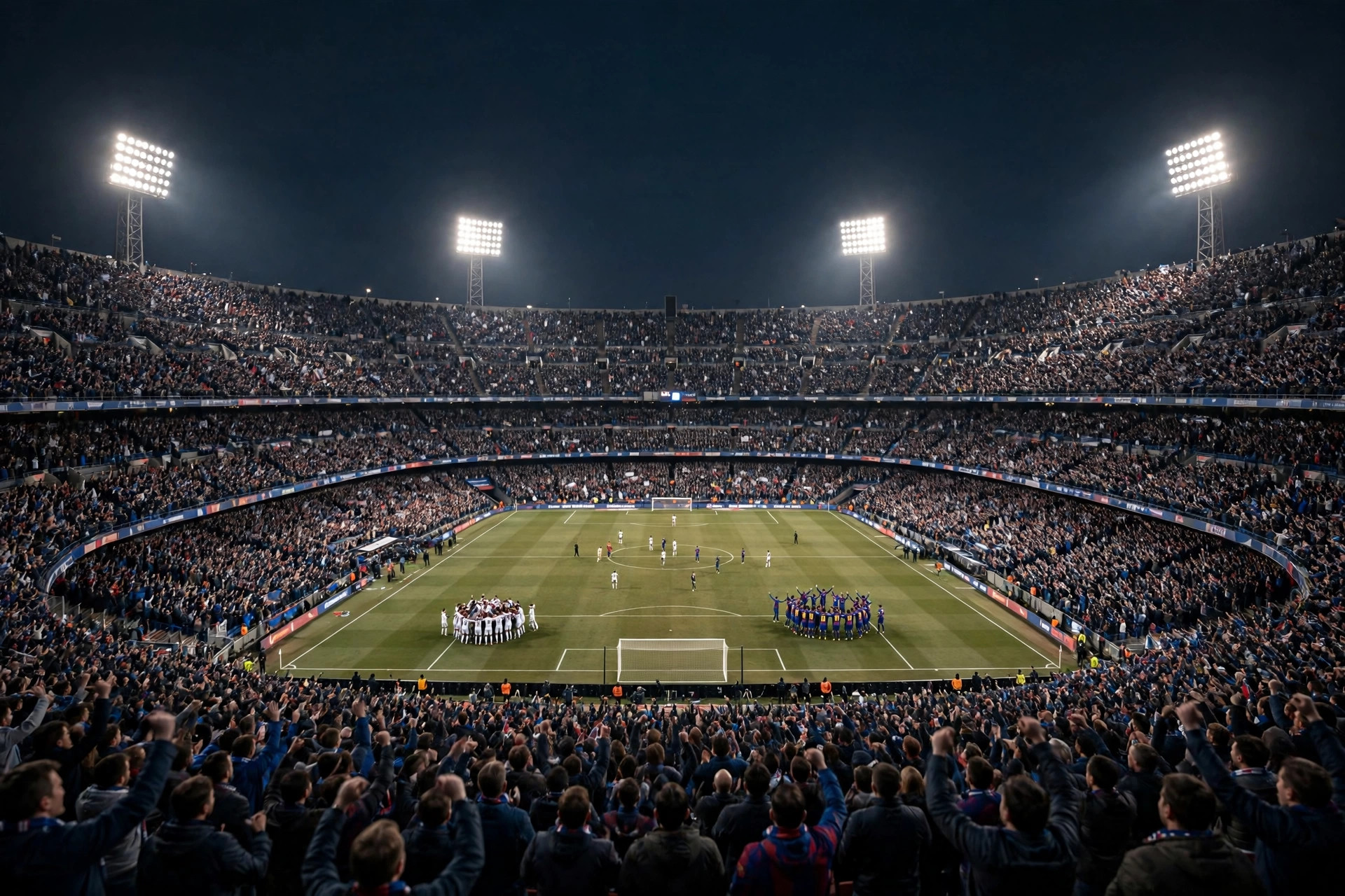 Real Madrid players celebrating a late El Clasico win at Camp Nou