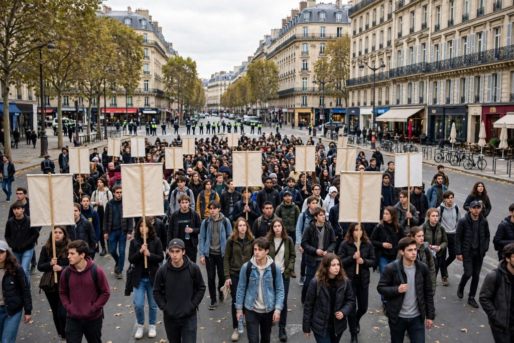 Gen Z-led protests in Paris, Europe